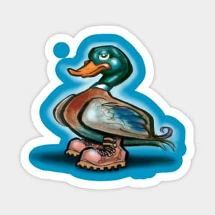 Duck w Work Boots Sticker